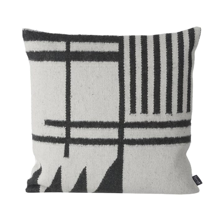 Kelim cushion black 50x50 cm - black lines - Ferm Living