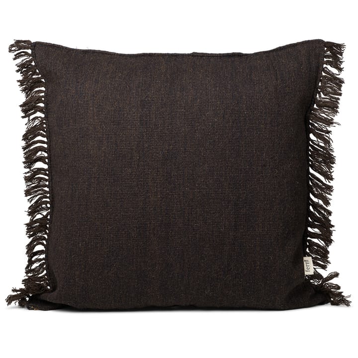 Kelim cushion with fringe L 80x80 cm - dark melange - ferm LIVING