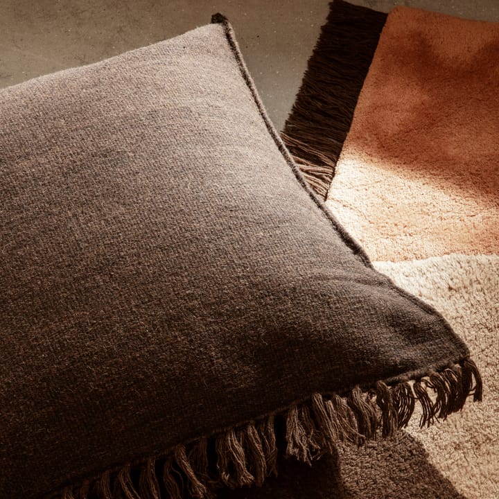 Kelim cushion with fringe L 80x80 cm - dark melange - ferm LIVING