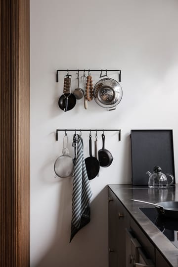 Kitchen rod with 6 hooks - Black brass - ferm LIVING