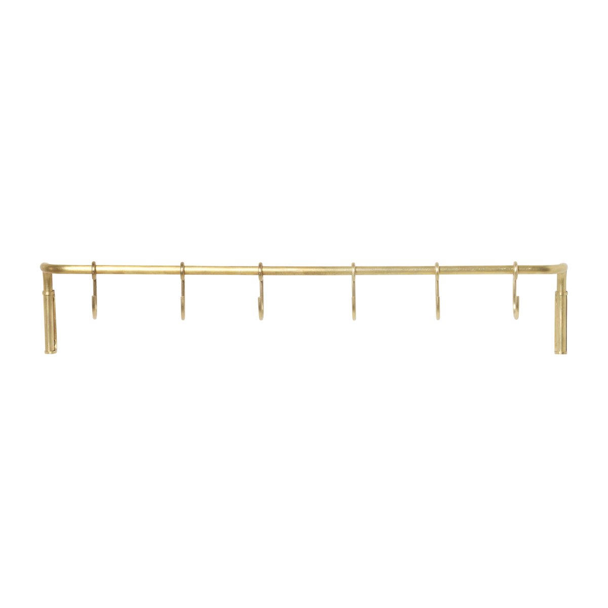 Ferm Living Kitchen rod with 6 hooks brass | Scandinavian Design | Clothes hooks & hangers | Gold-coloured