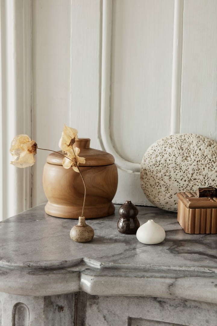 Komo vase mini set of 3 - Brown-white - ferm LIVING