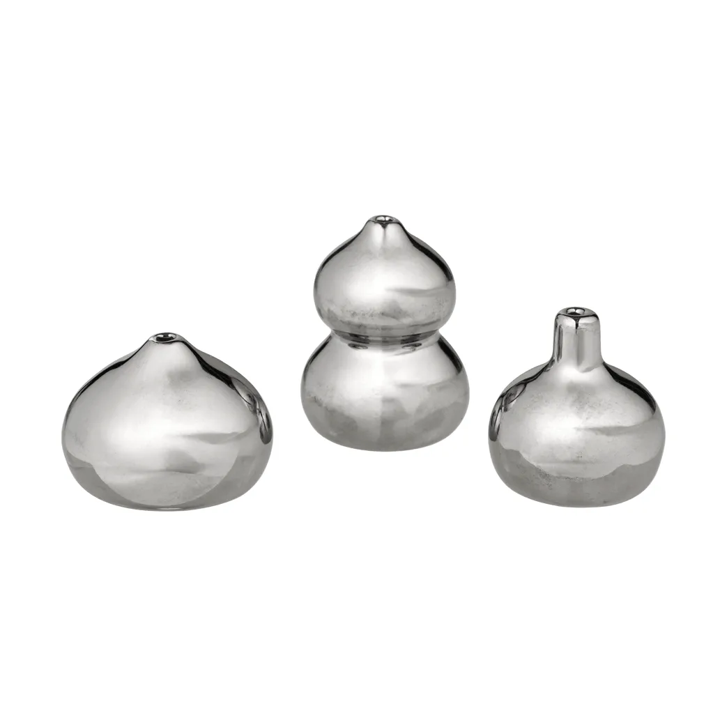 Komo vasee mini set of 3, Silver Ferm Living