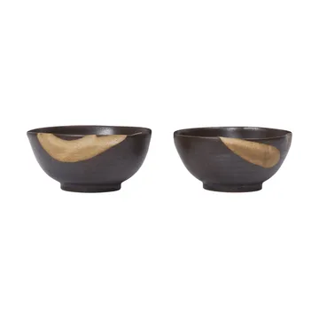 Koyo bowl 2-pack - Dark brown-buff, Ø8.5x4.5 cm - Ferm Living