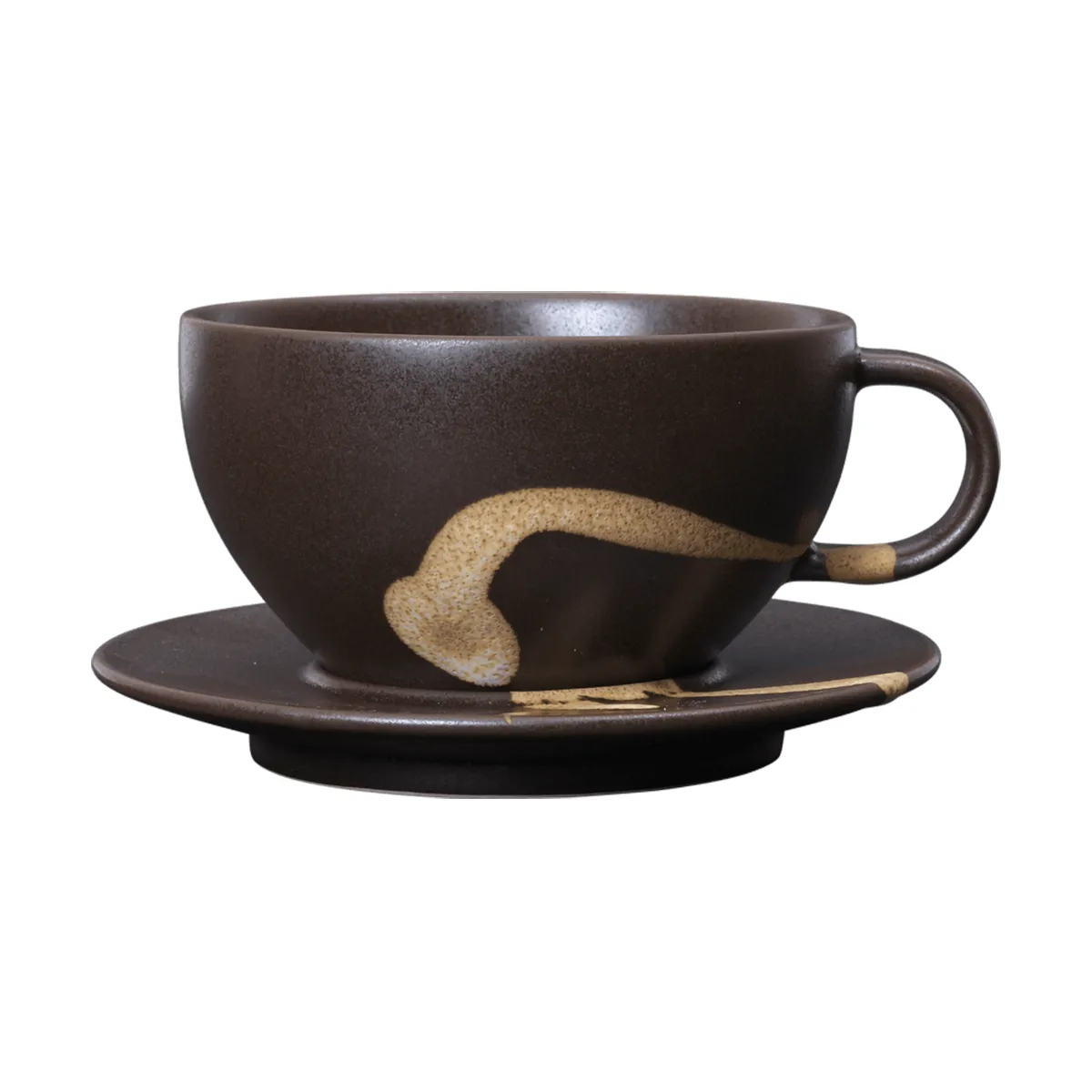 Koyo cup with saucer 36 cl, Dark brown-buff Ferm Living