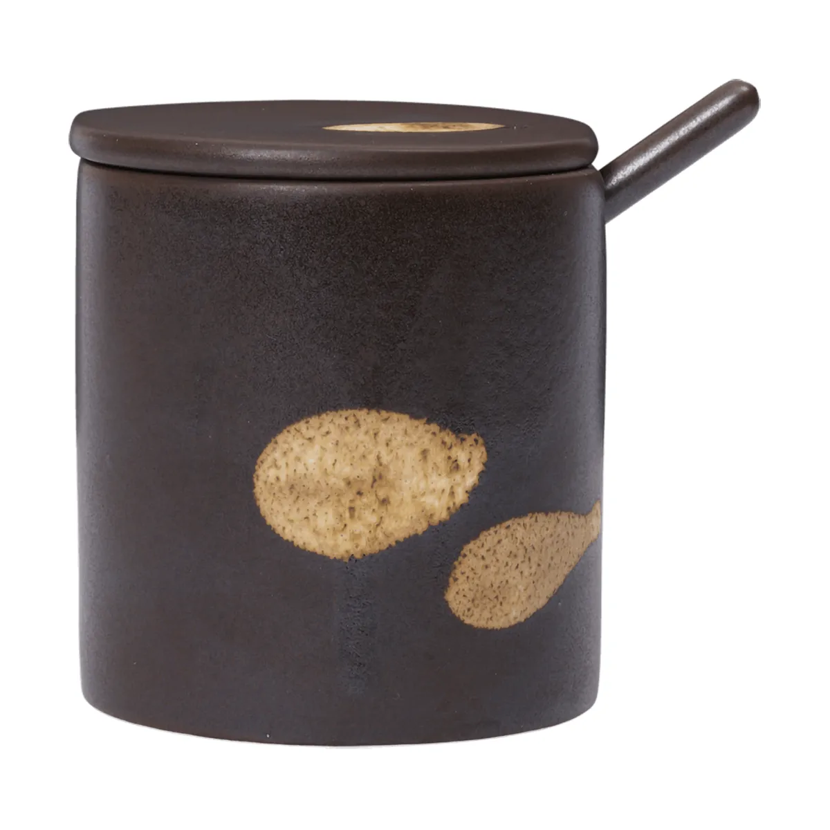 Koyo jar with spoon, Dark brown-buff Ferm Living