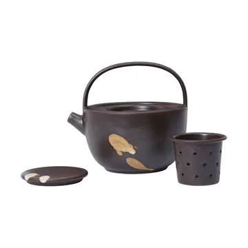 Koyo teapot 0.85 L - Dark brown-buff - Ferm Living