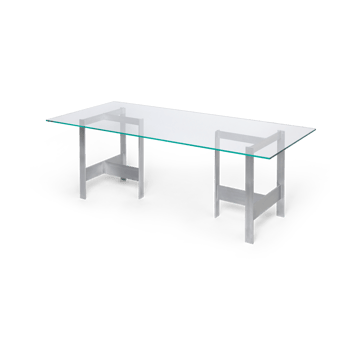 Lager dining table 90x200 cm - Glass-aluminium - Ferm Living