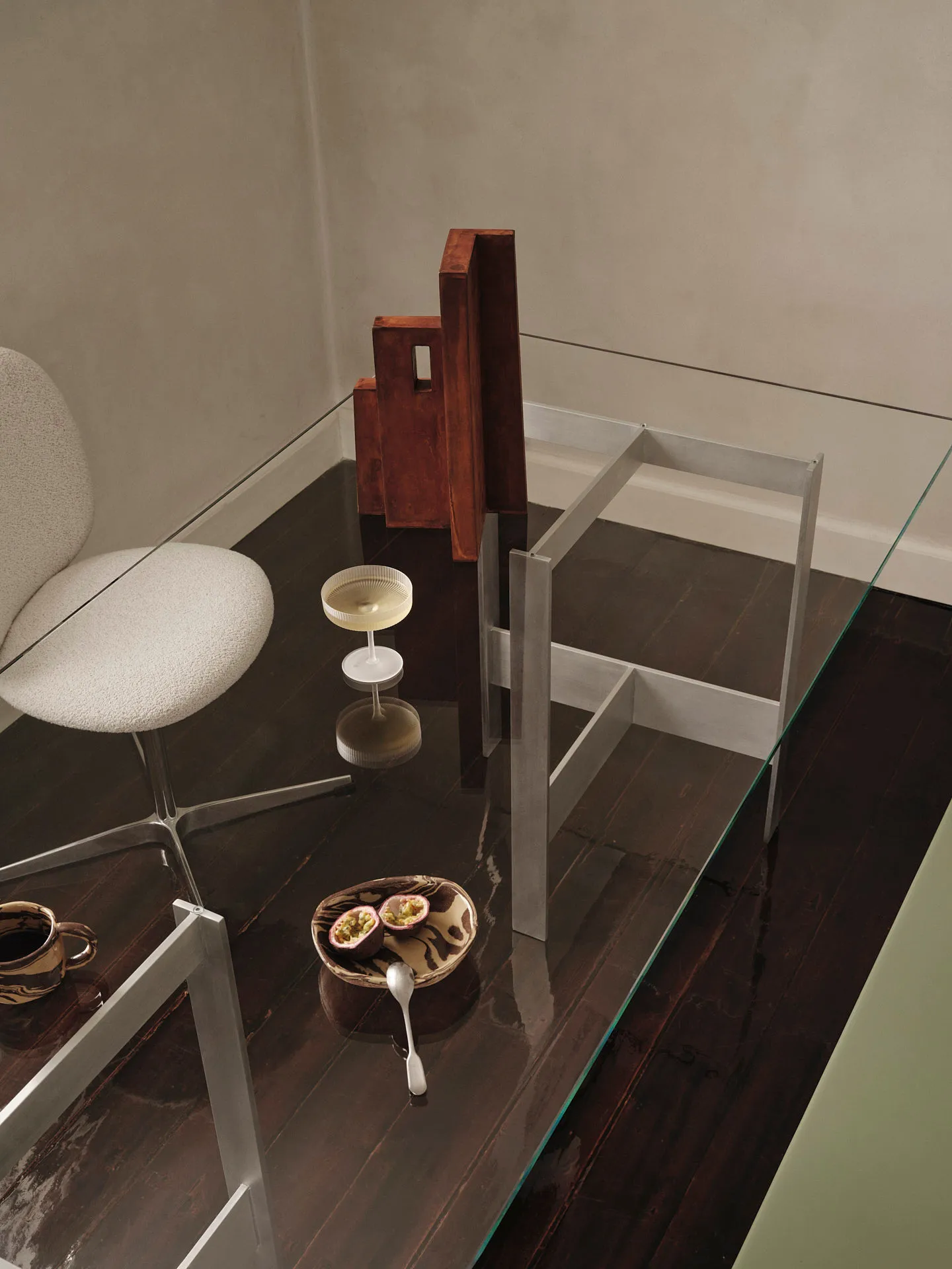 Lager dining table 90x200 cm, Glass-aluminium Ferm Living