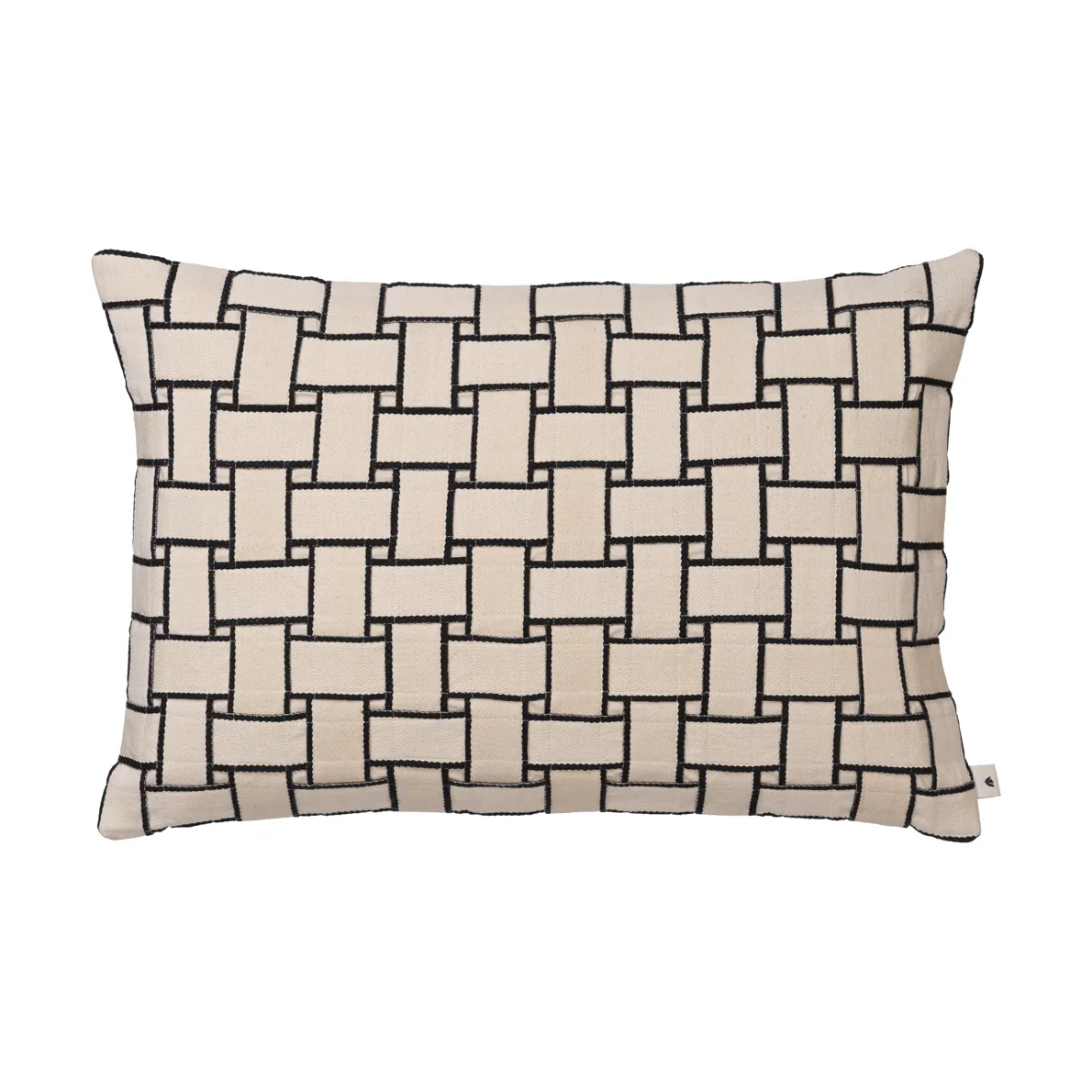 Lattice cushion cover, Off-white-black, 40x60 cm Ferm Living