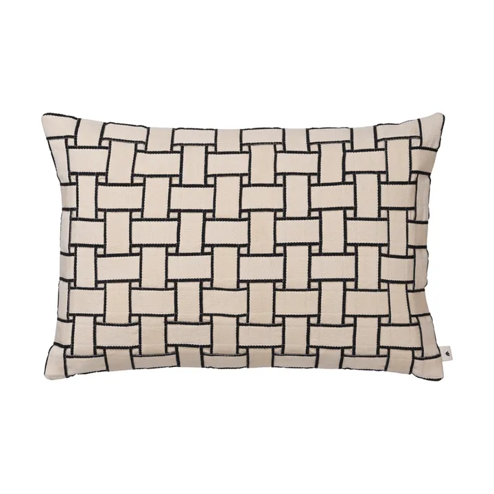 Lattice cushion cover - Off-white-black, 40x60 cm - Ferm Living