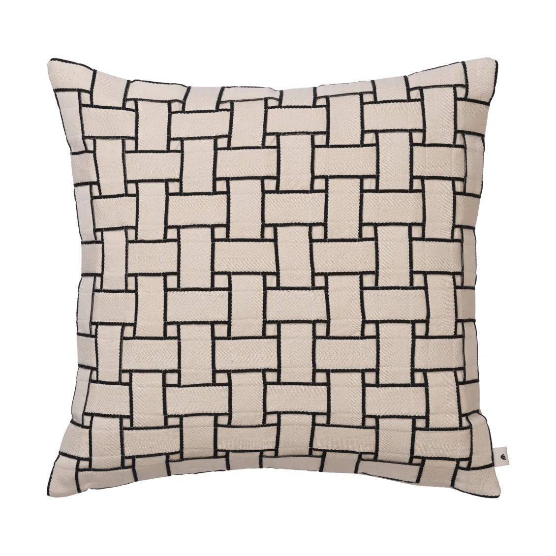 Lattice cushion cover, Off-white-black, 50x50 cm Ferm Living