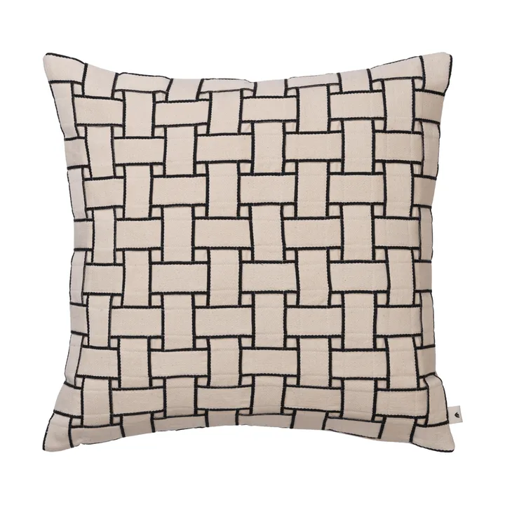 Lattice cushion cover - Off-white-black, 50x50 cm - Ferm Living