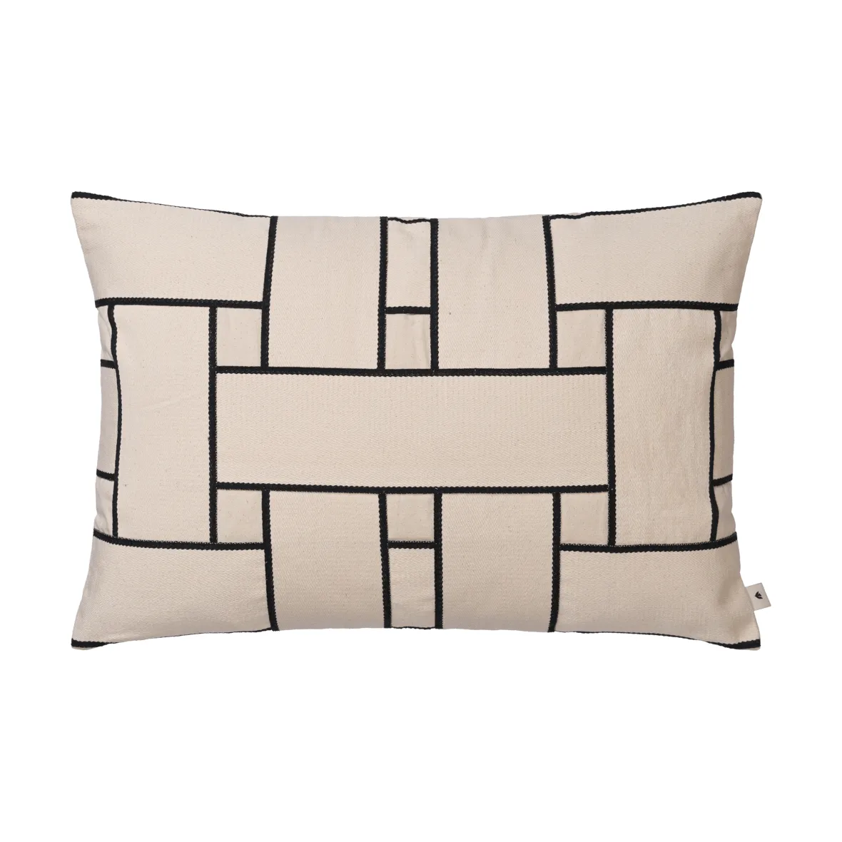 Lattice Offset cushion cover, Off-white-black, 40x60 cm Ferm Living
