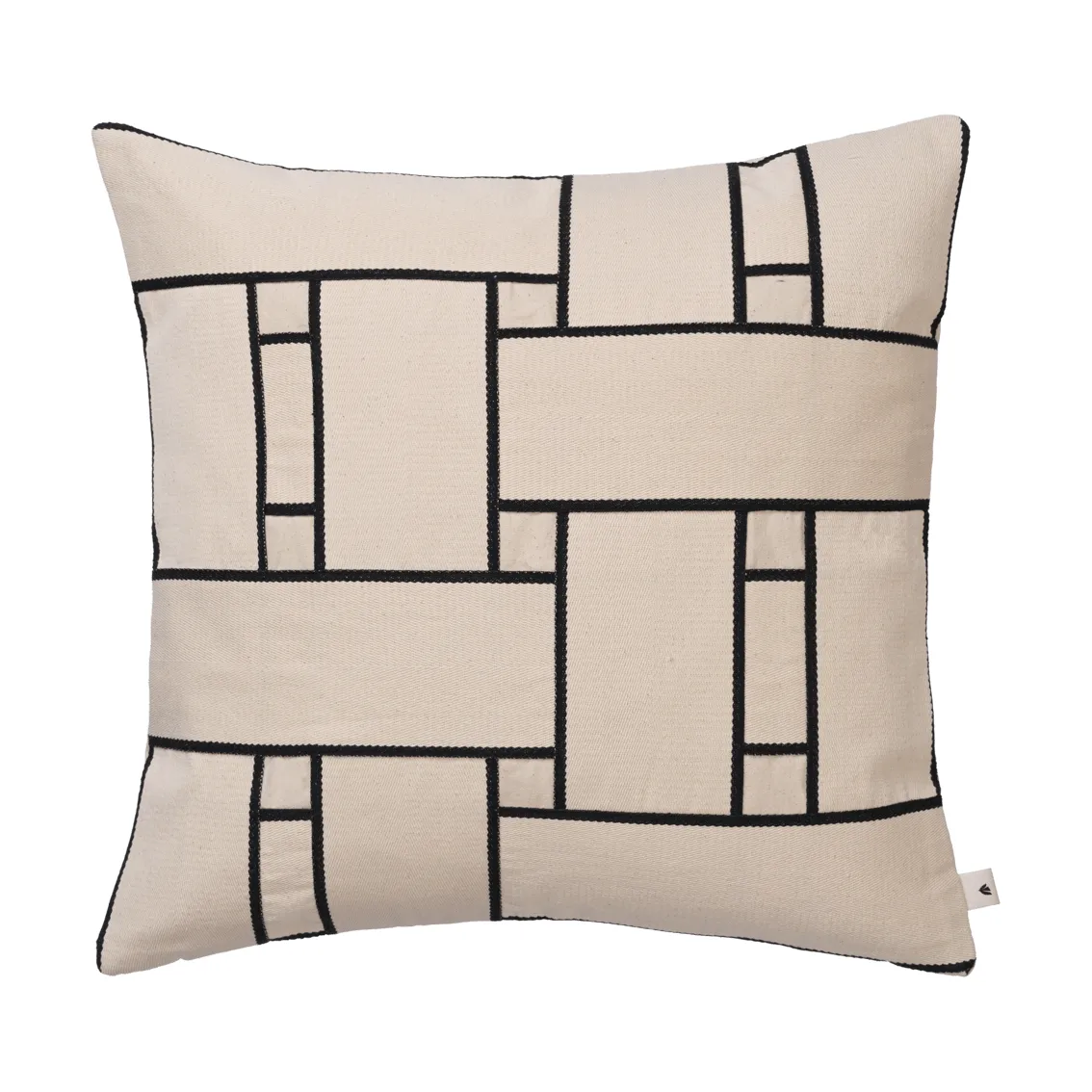 Lattice Offset cushion cover, Off-white-black, 50x50 cm Ferm Living
