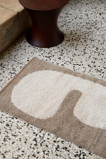 Lay bathroom rug 50x70 cm - Dark taupe-off white - ferm LIVING