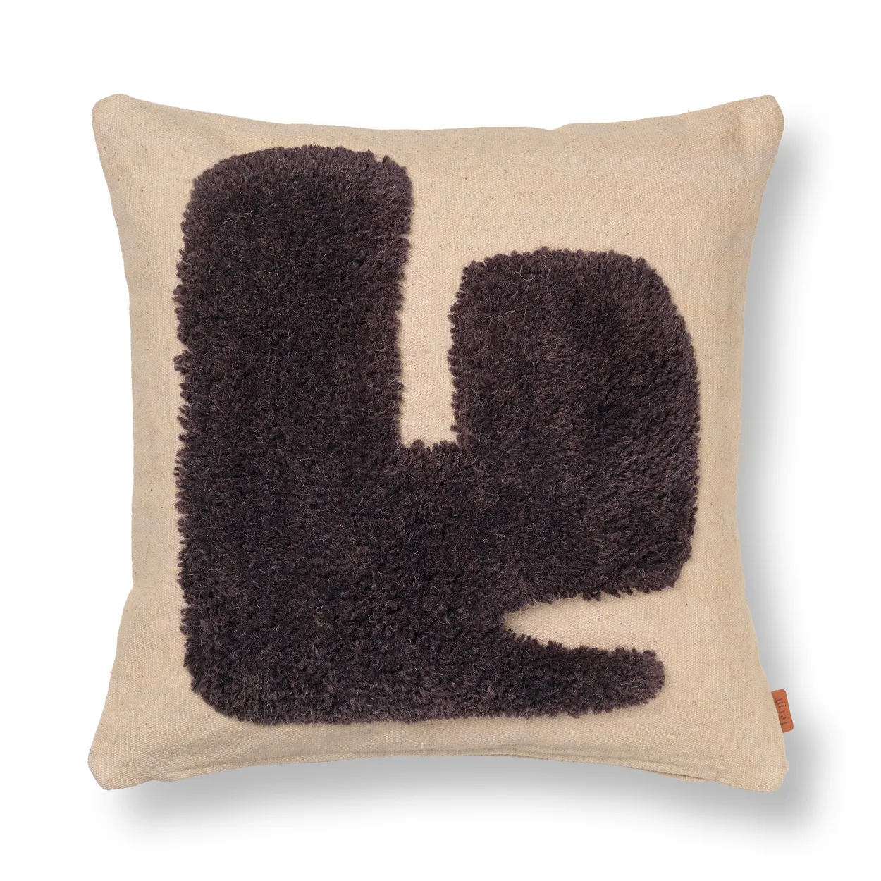 Ferm Living Lay cushion 50x50 cm Sand / Dark Brown | Scandinavian Design | Cushions | Beige