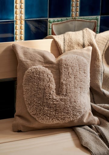 Lay cushion 50x50 cm - Sand / Off-white - ferm LIVING