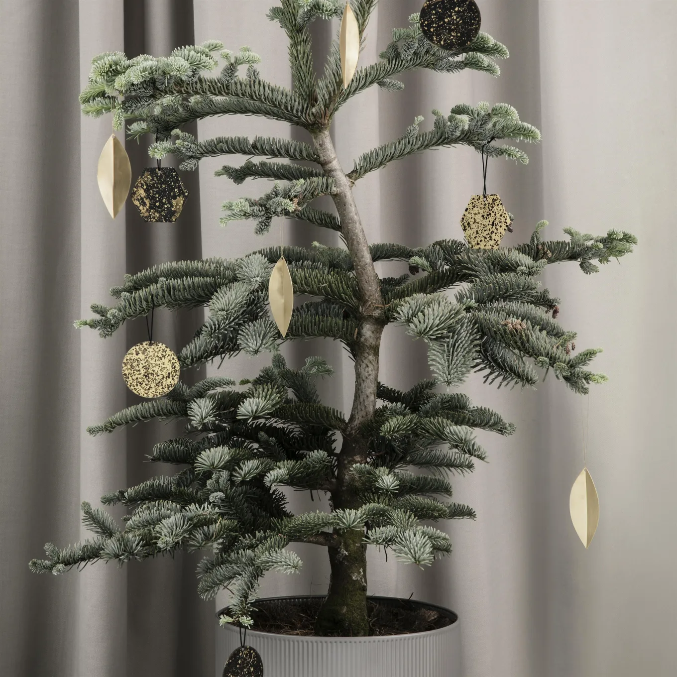 Leaf brass Christmas tree ornaments from Ferm Living