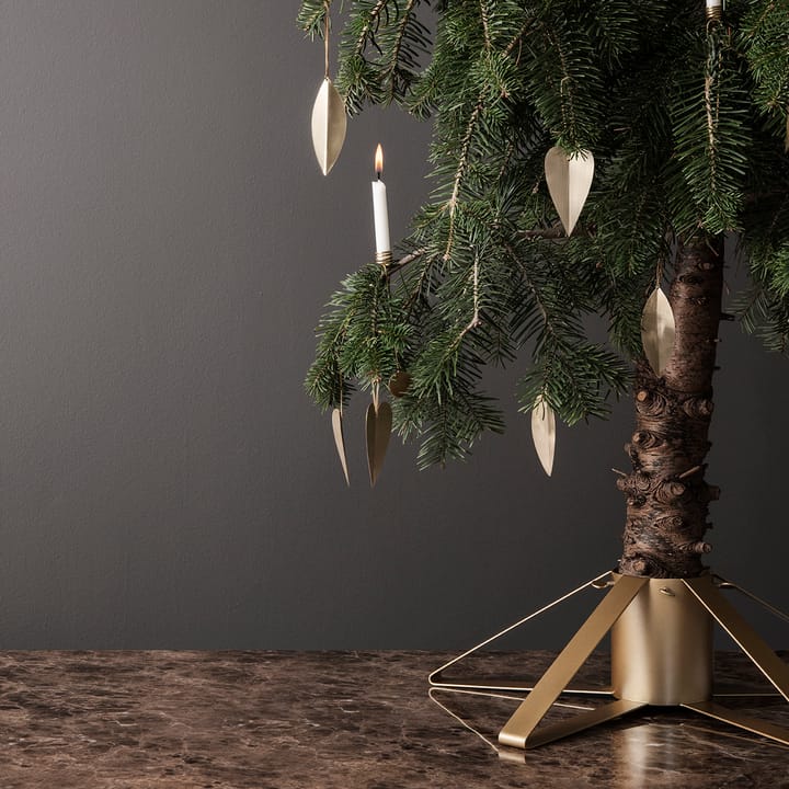 Leaf brass Christmas tree ornaments - 4-pack - ferm LIVING
