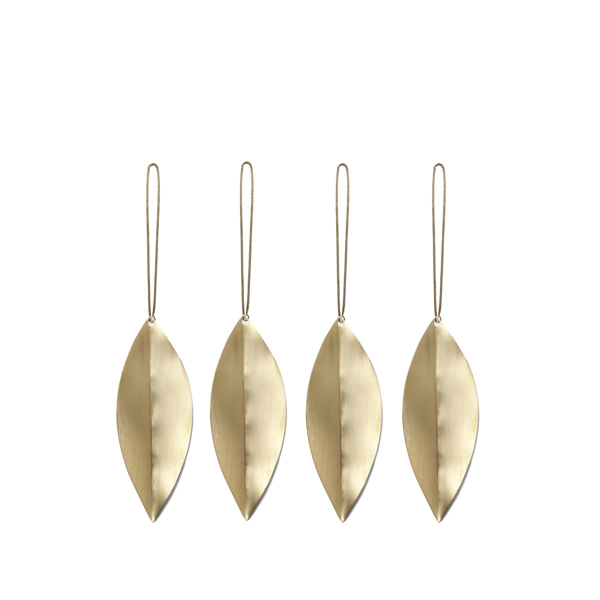 Ferm Living Leaf brass Christmas tree ornaments 4-pack