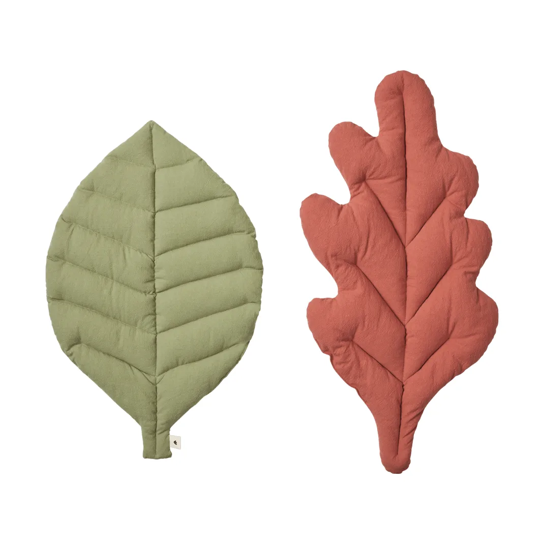 Leaf cushions 2 pieces, Tea green-baked clay Ferm Living