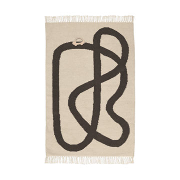 Line rug 70x105 cm - Off-white-Chocolate - Ferm Living