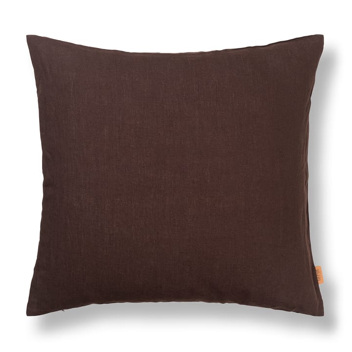 Linen cushion 50x50 cm - Chocolate - Ferm Living