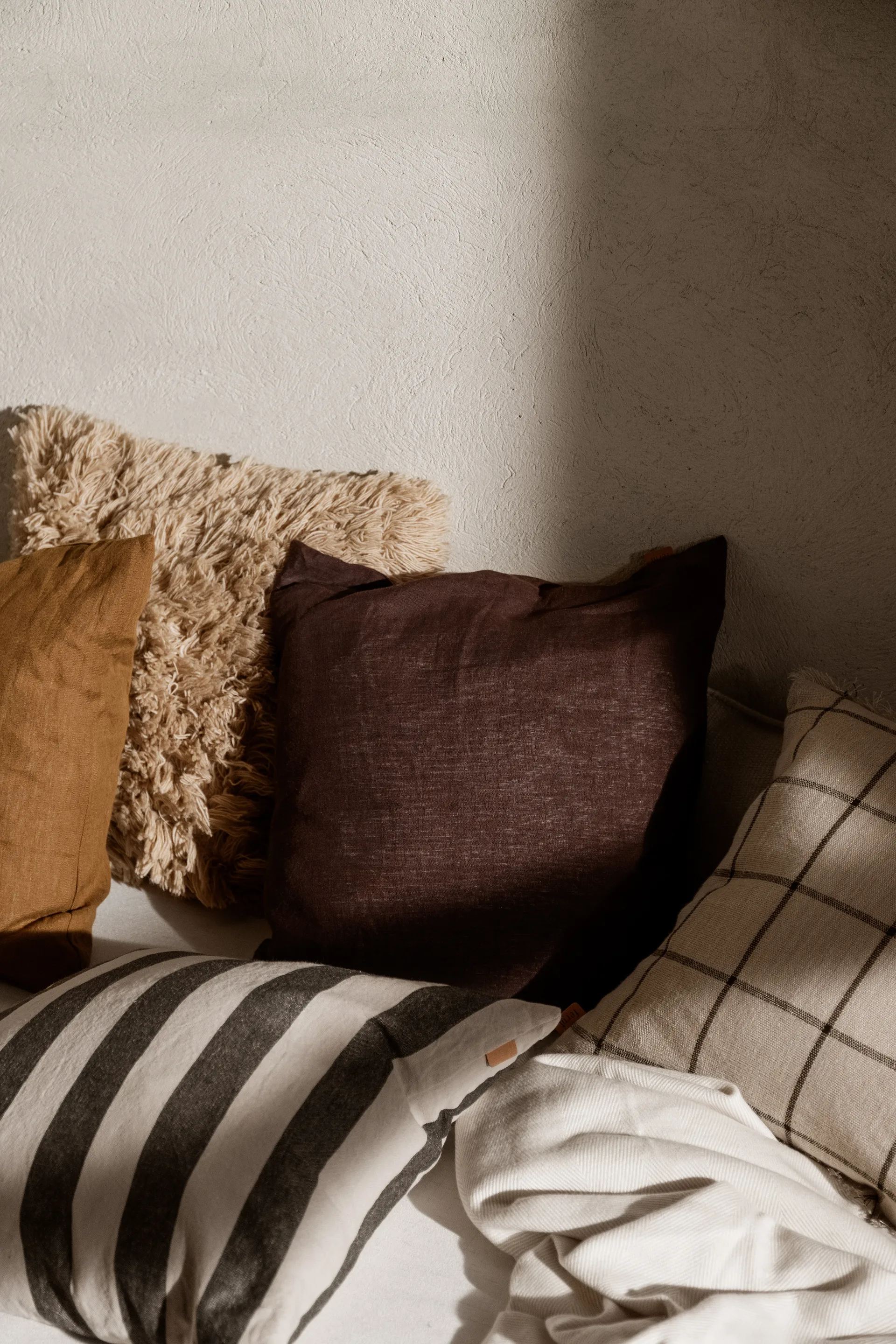 Linen cushion 50x50 cm, Chocolate Ferm Living