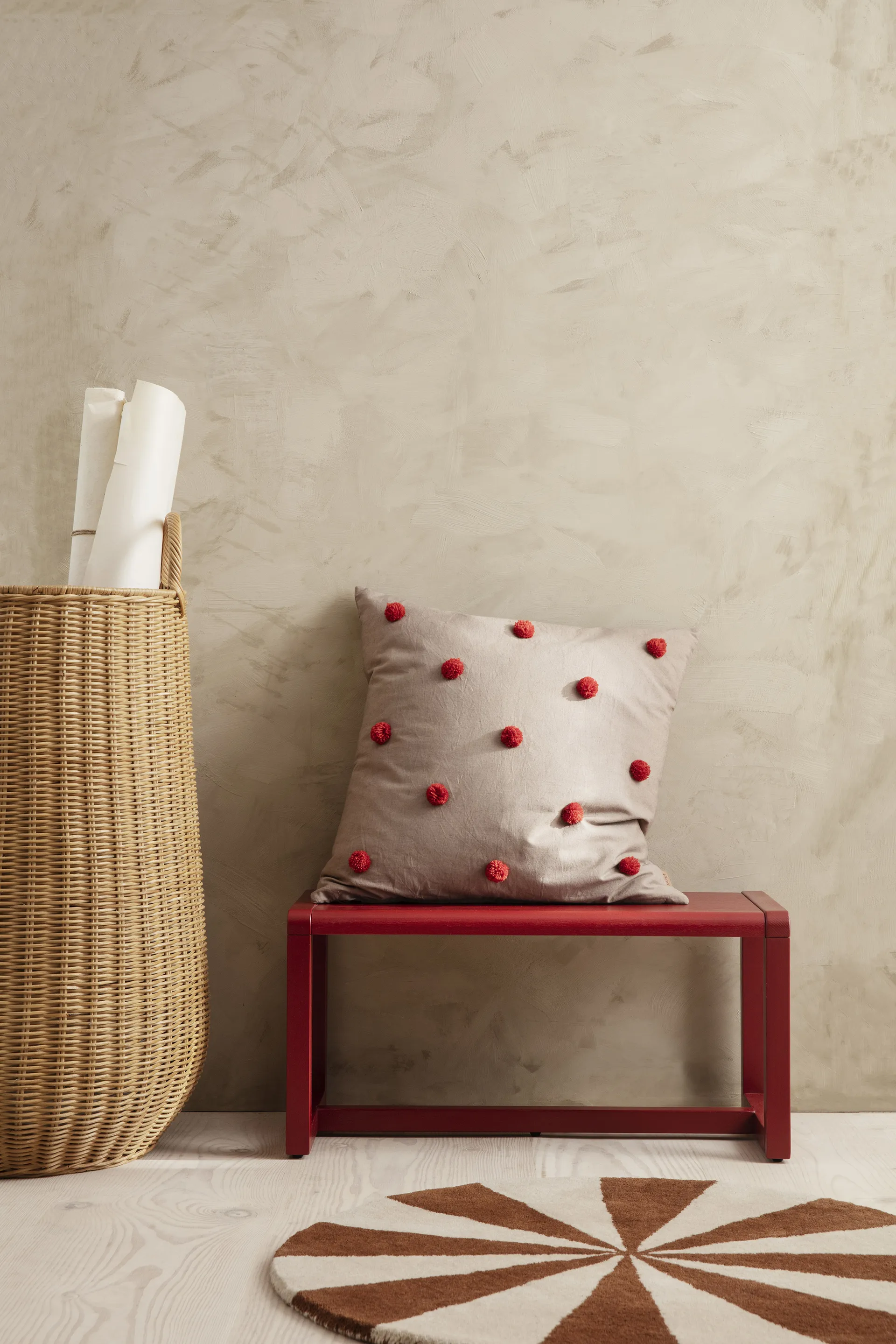 Little Architecht bench, Poppy red Ferm Living