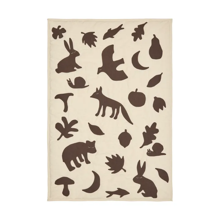 Lunden blanket - Off-white-dark chocolate, 80x110 cm - Ferm Living