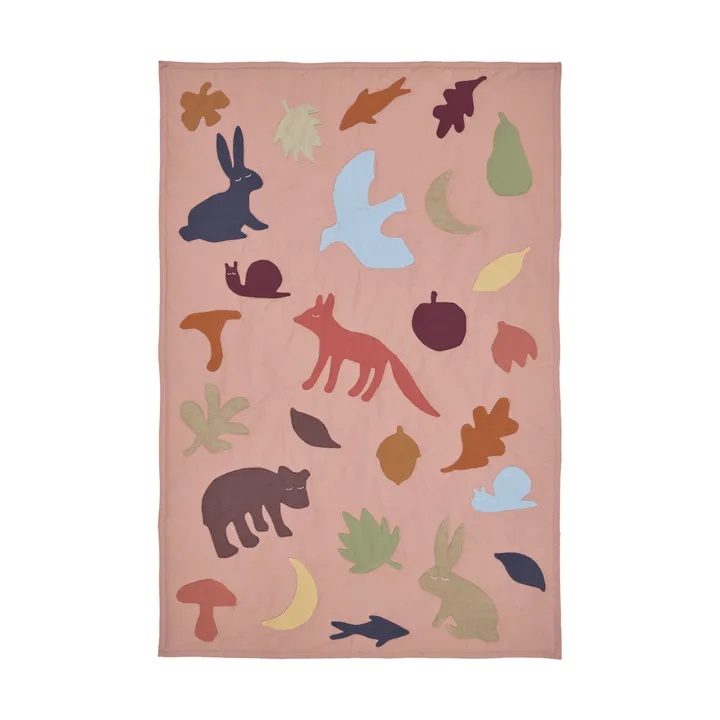 Lunden blanket - Rose-multi, 80x110 cm - Ferm Living