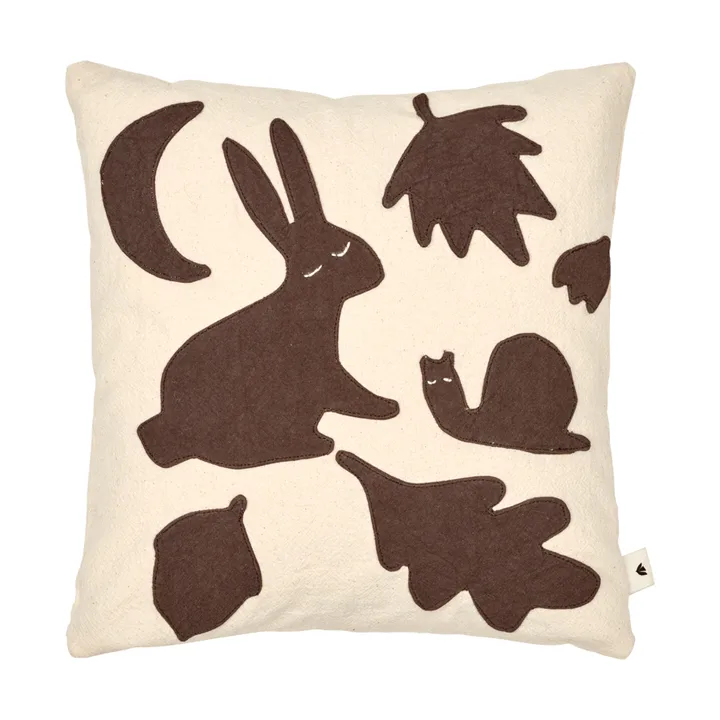 Lunden cushion - Off-white-dark chocolate, 30x30 cm - Ferm Living