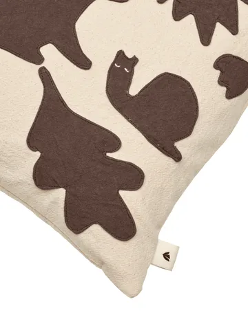 Lunden cushion - Off-white-dark chocolate, 30x30 cm - Ferm Living