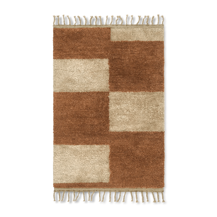 Mara hand knotted rug 80x120 cm, Dark brick-off-white Ferm Living