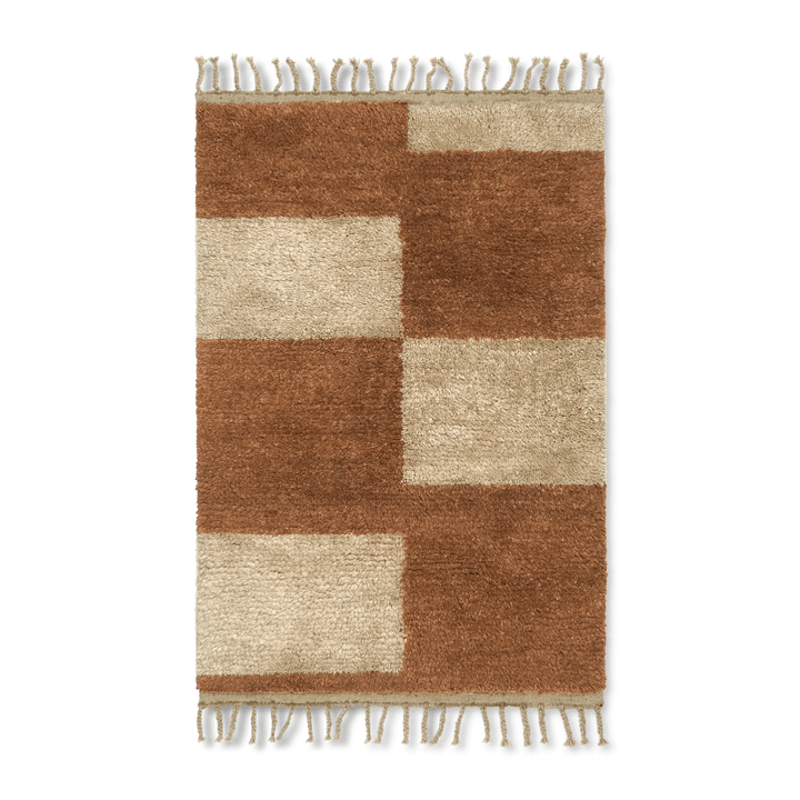Mara hand knotted rug  80x120 cm - Dark Brick-off-white - Ferm LIVING