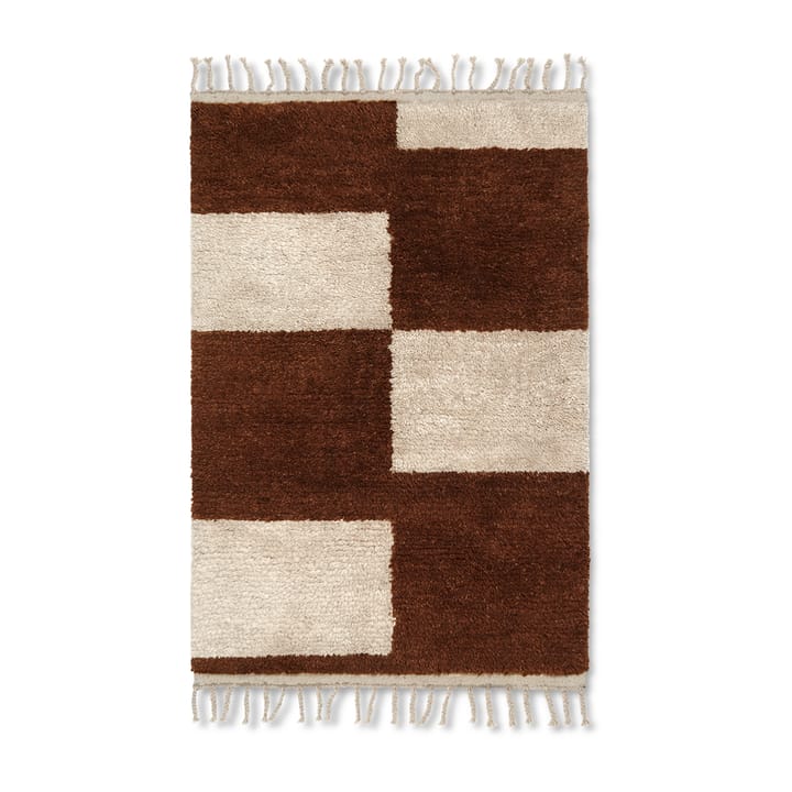 Mara hand knotted rug  80x120 cm - Dark Brick-off-white - Ferm LIVING