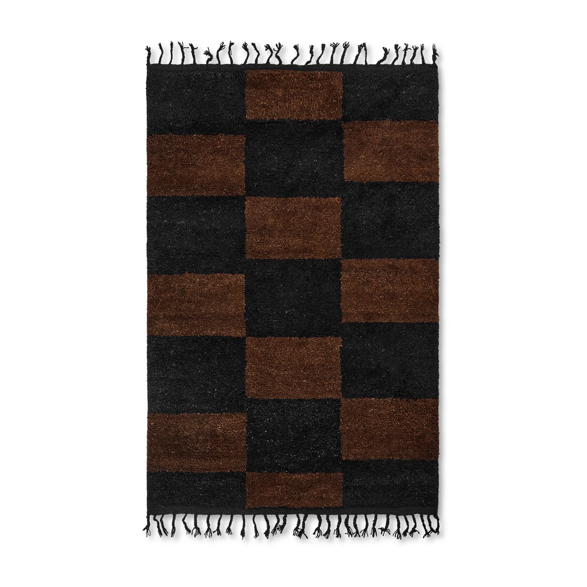 Mara handknotted rug 120x180 cm, Black-chocolate Ferm Living