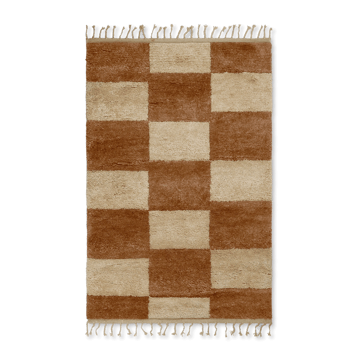 Mara handknotted rug 120x180 cm - Dark brick-off-white - Ferm Living