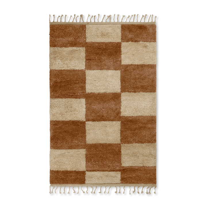 Mara handknotted rug  120x180 cm - Dark Brick-off-white - Ferm LIVING