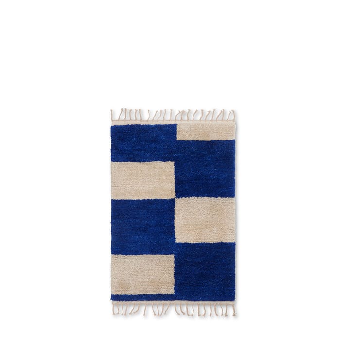 Mara rug - Bright blue/off-white, s, 80x120 cm - Ferm LIVING