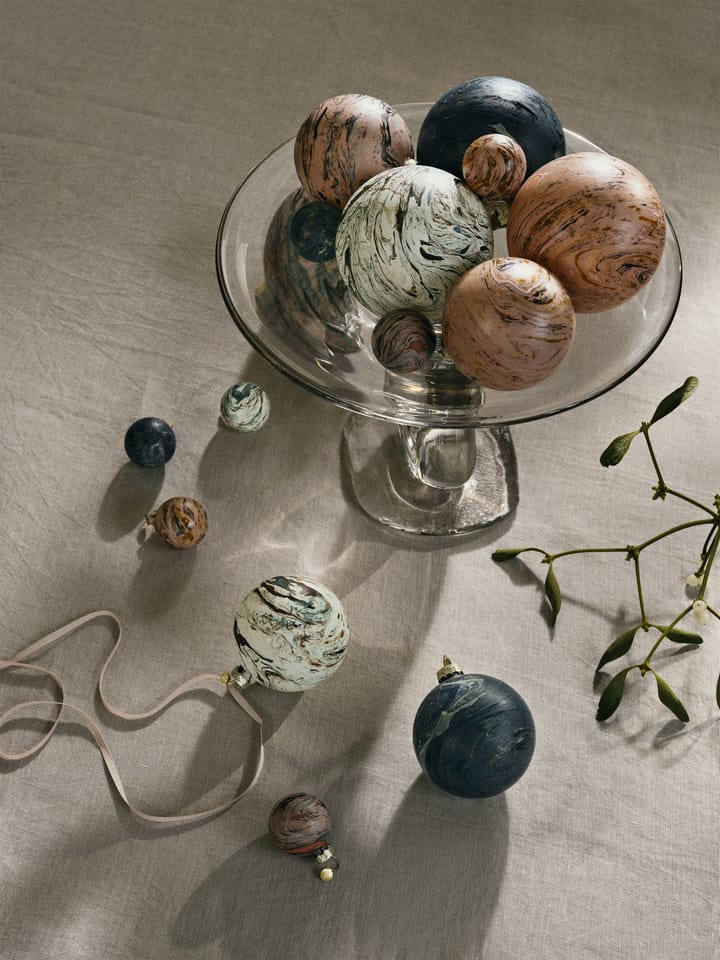 Marble decorative baubles mixed 4-pack, Large Ferm Living