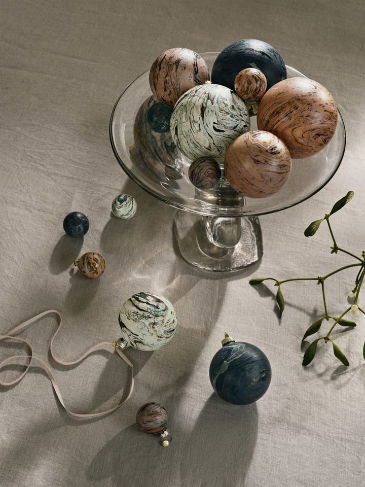 Marble decorative baubles mixed 4-pack - Large - ferm LIVING
