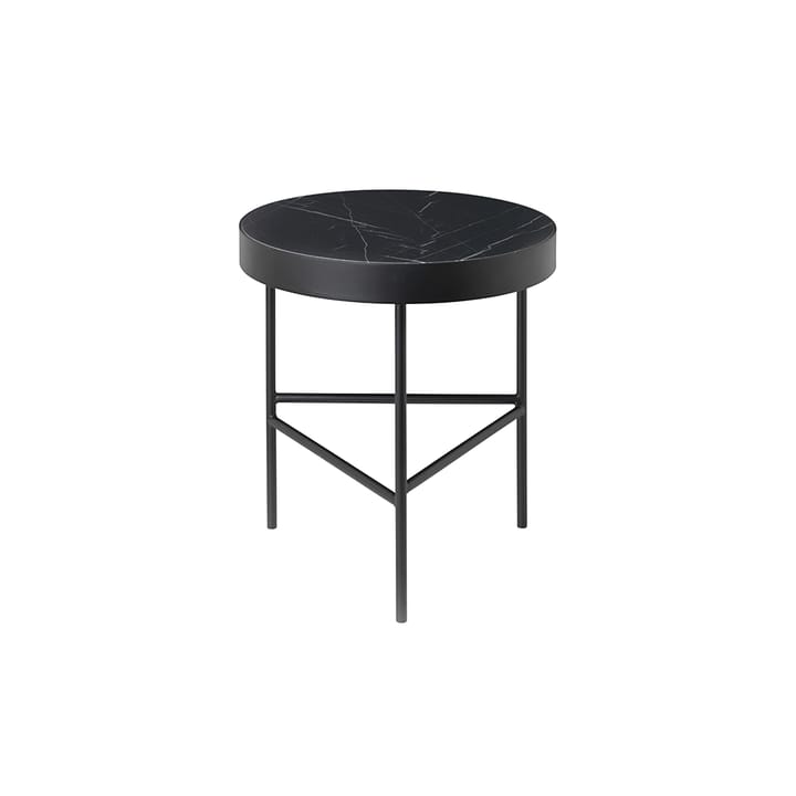 Marble Table coffee table - Marble black, medium, black stand - ferm LIVING