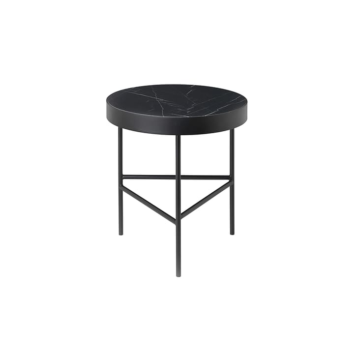 Marble Table coffee table - Marble black, medium, black stand - Ferm LIVING