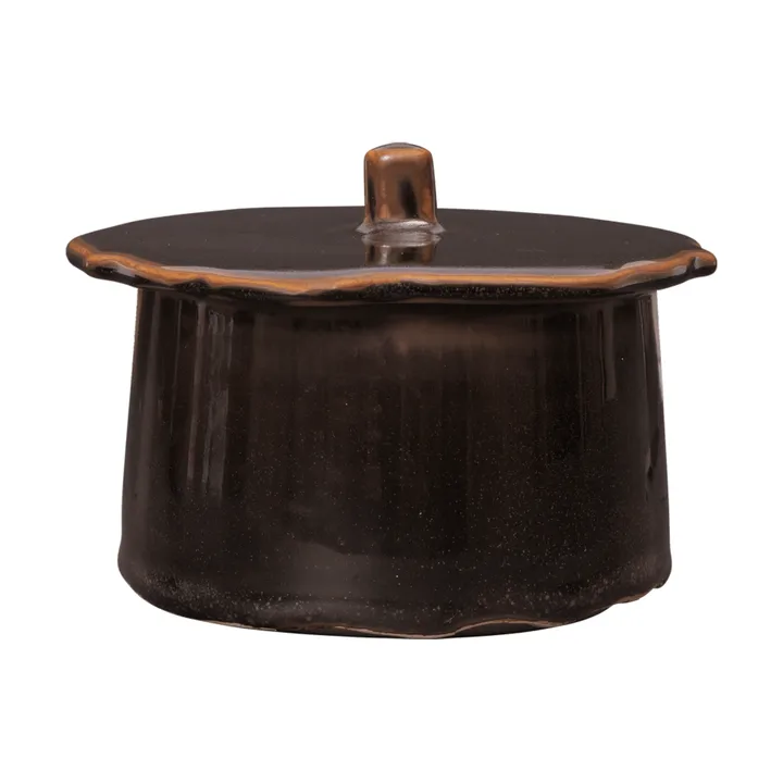 Marnen jar with lid - Carob brown, Ø13x7 cm - Ferm Living