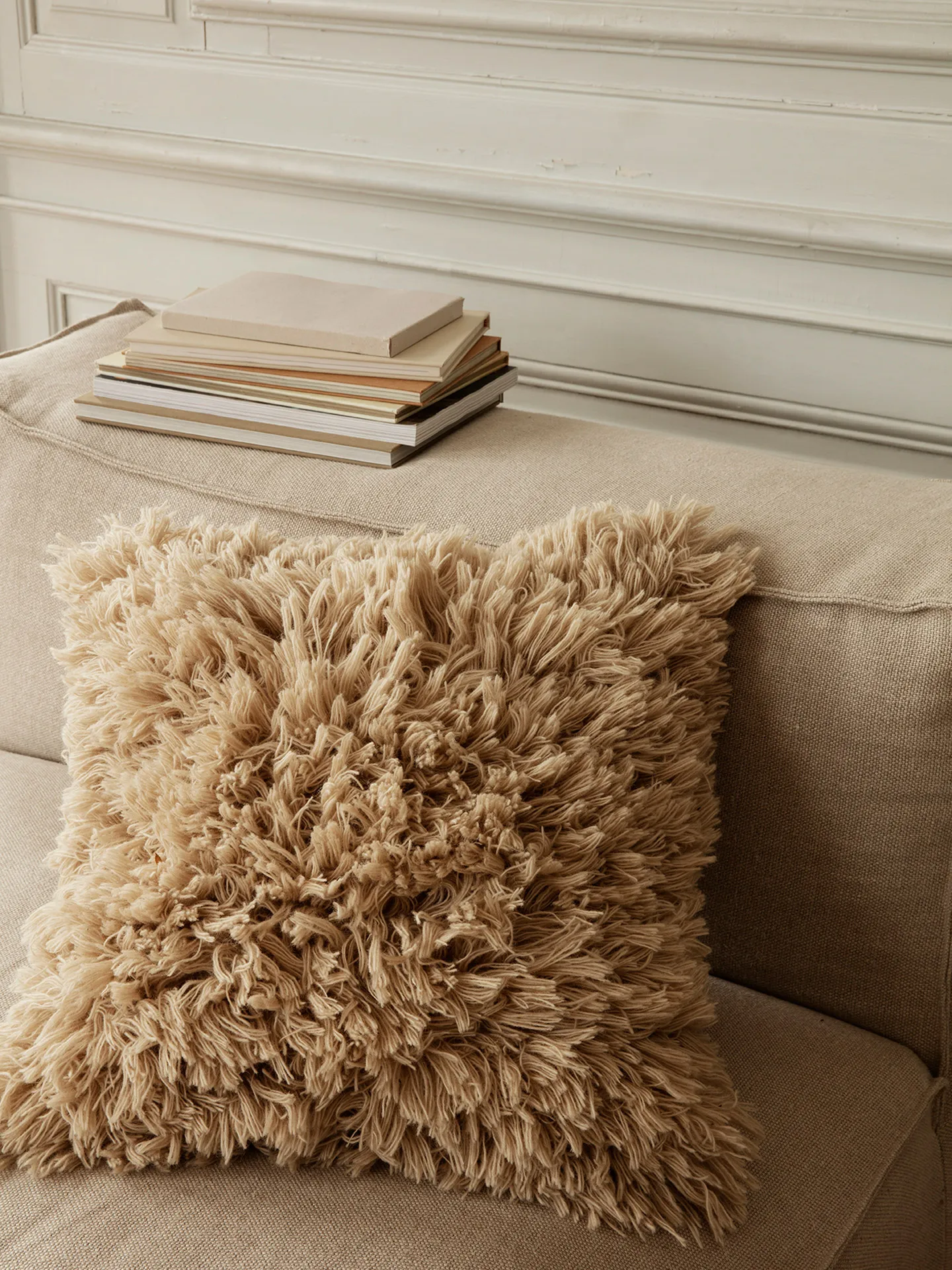 Meadow High Pile cushion 50x50 cm, Light Sand Ferm Living