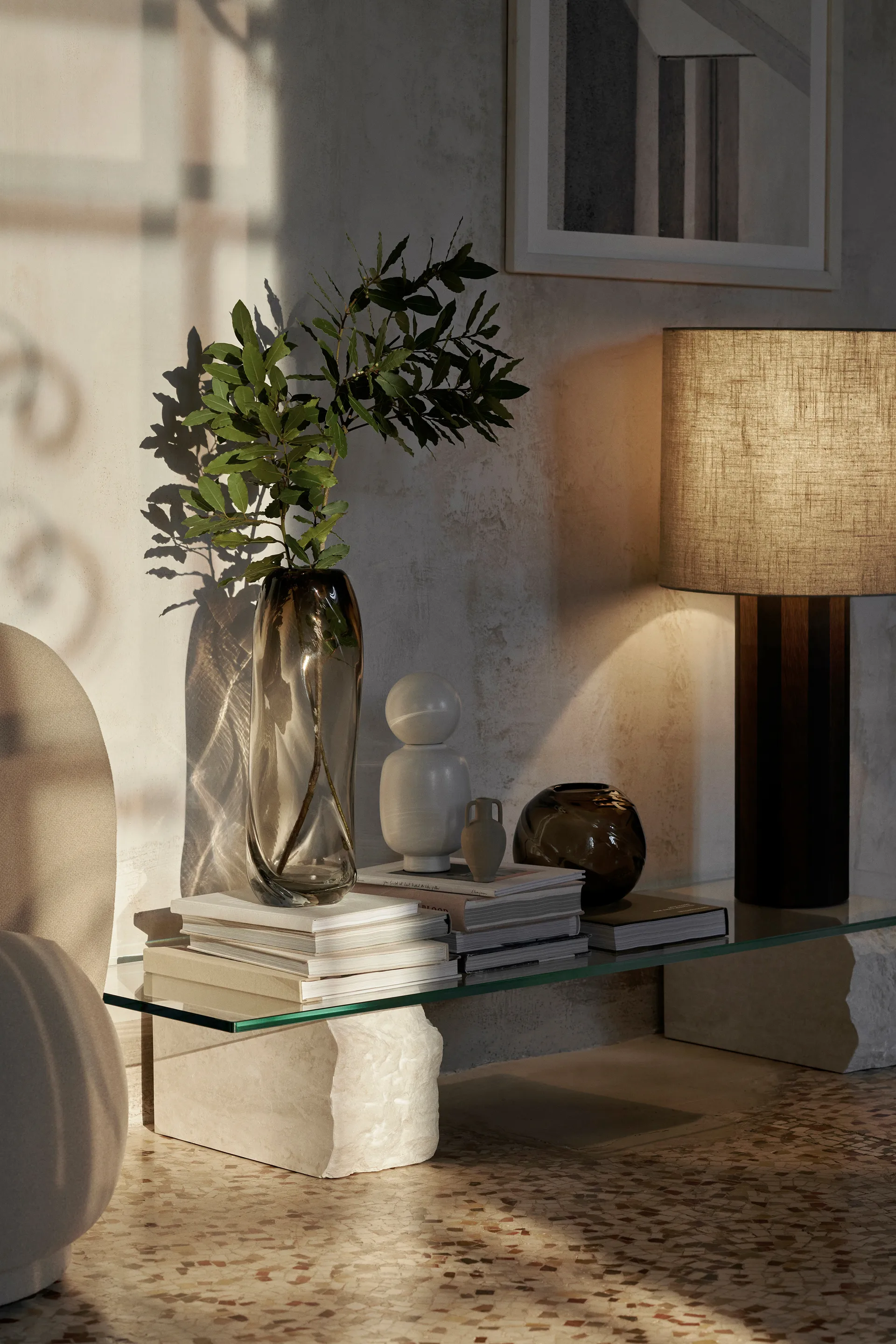 Mineral coffee table 46x160 cm, Bianco curia Ferm Living