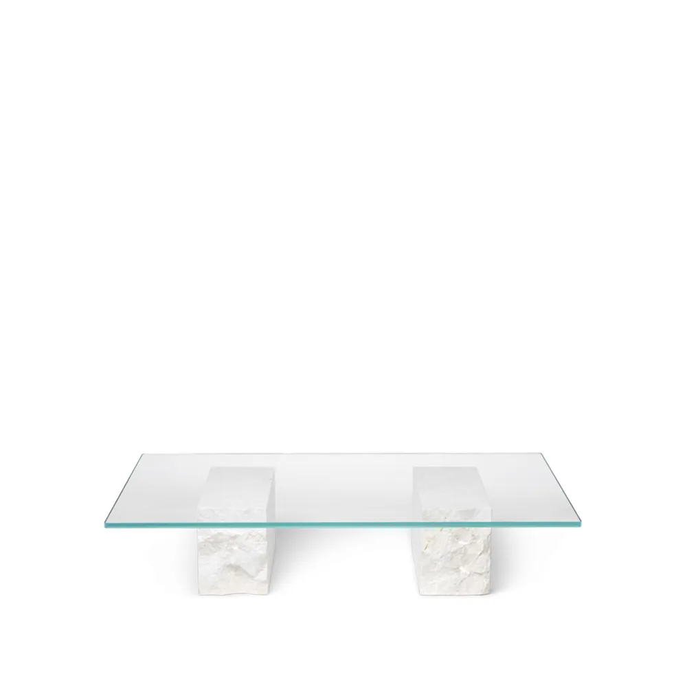 Ferm Living Mineral coffee table Glass, marble base