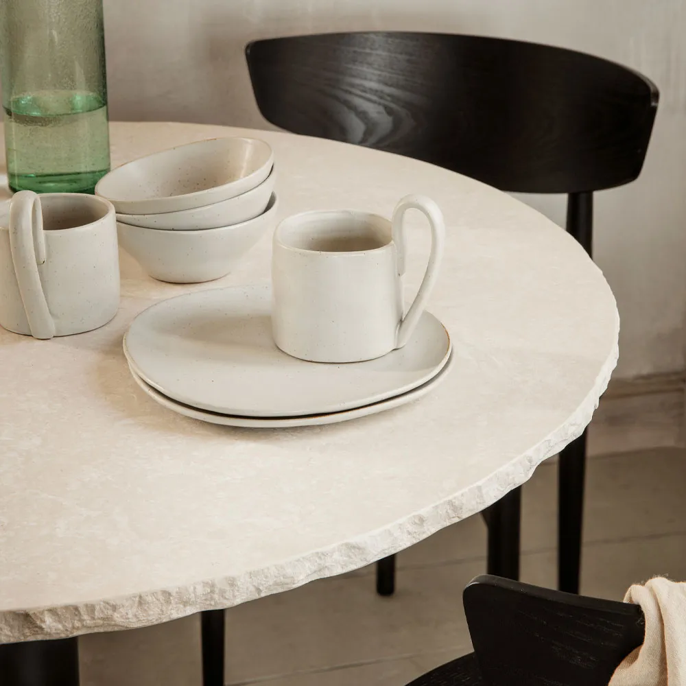 Mineral dining table, White. marble bianco curia Ferm Living